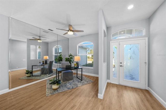 entryway featuring light hardwood / wood-style flooring