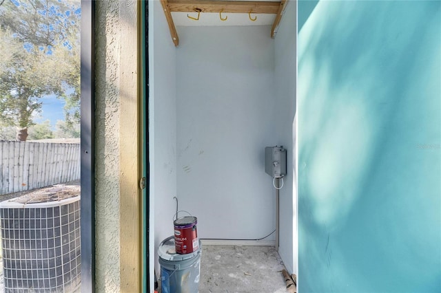 bathroom with concrete flooring