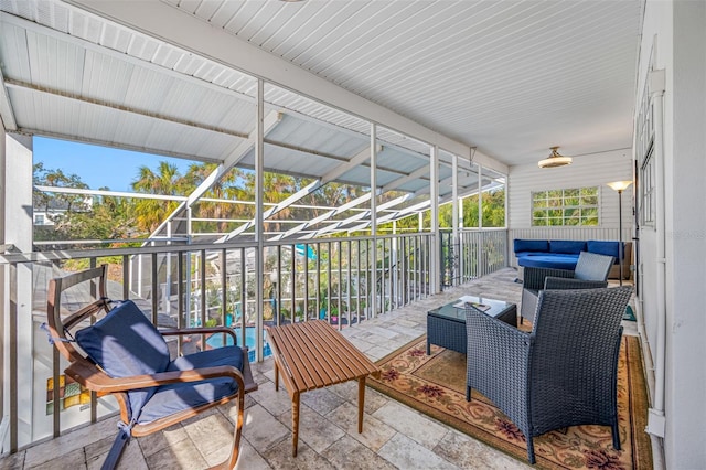 sunroom / solarium with a healthy amount of sunlight