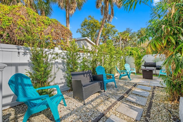 view of patio / terrace featuring a grill