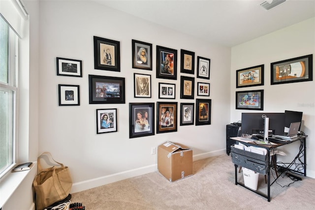 view of carpeted office