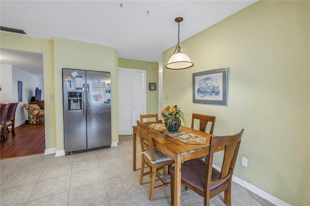 view of tiled dining space