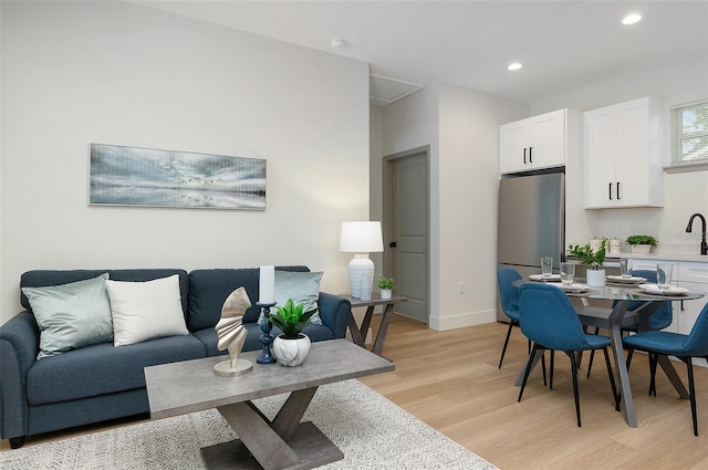 living room featuring light hardwood / wood-style floors