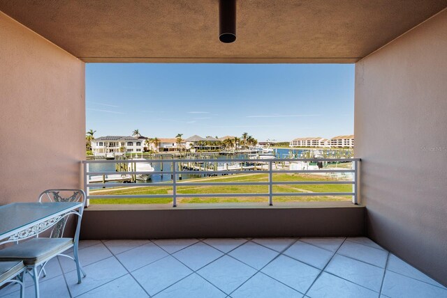 balcony with a water view