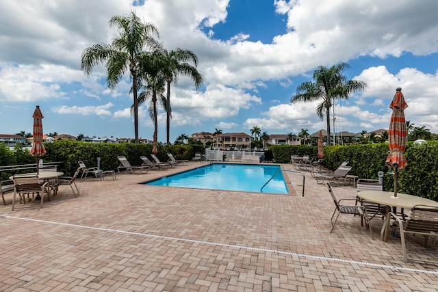 view of pool with a patio area