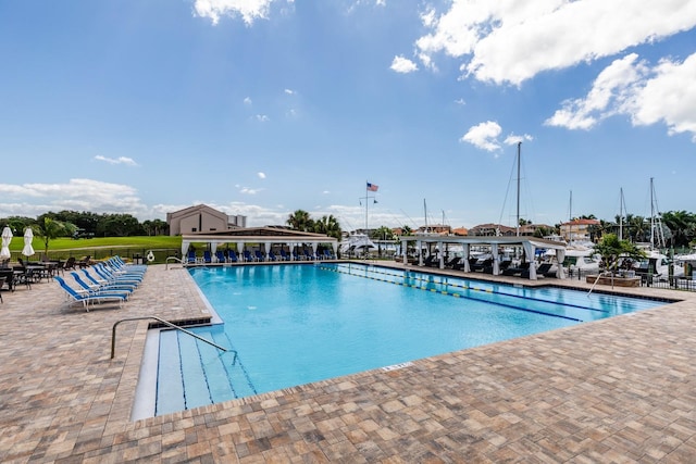 view of pool with a patio