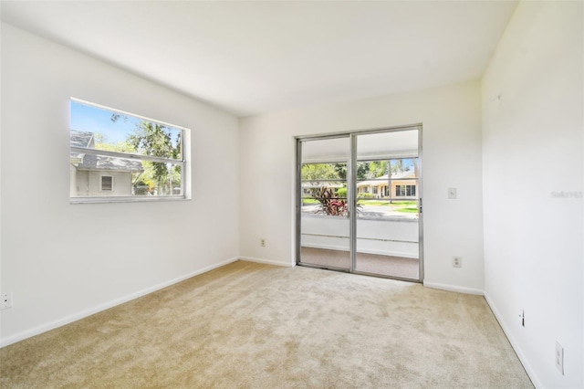 carpeted spare room featuring a healthy amount of sunlight