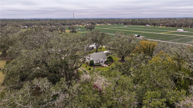 bird's eye view with a rural view