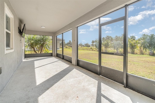 view of unfurnished sunroom