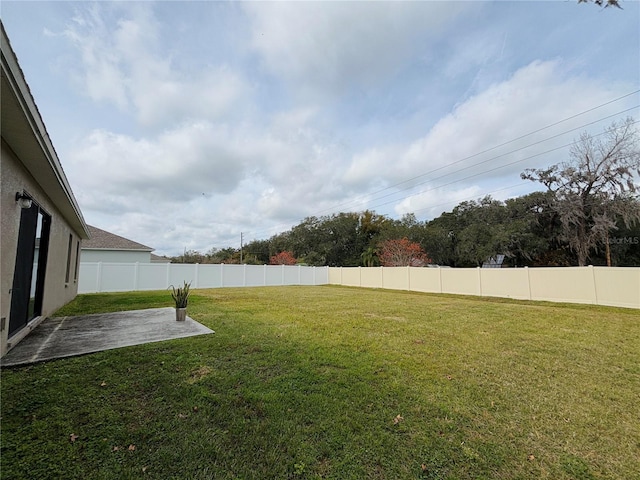 view of yard featuring a patio