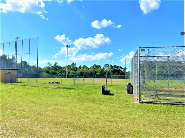 view of property's community with a yard