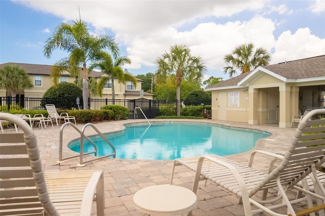 view of pool featuring a patio area