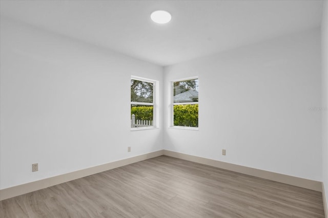 empty room featuring light hardwood / wood-style flooring