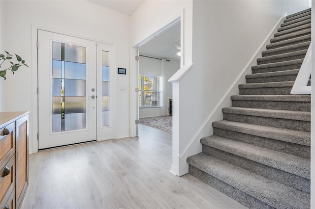 entryway featuring light hardwood / wood-style flooring