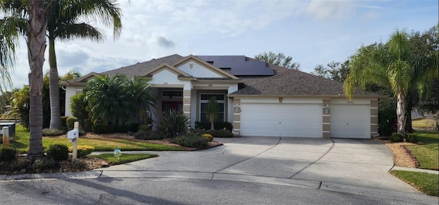 view of front of house with a garage