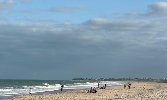 property view of water featuring a view of the beach