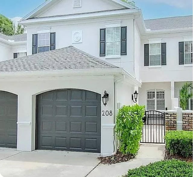 view of front of house with a garage