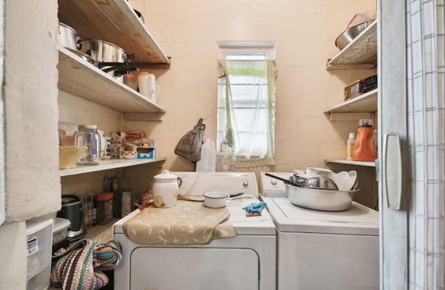 laundry area featuring washing machine and dryer