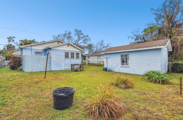 exterior space with a yard