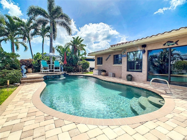 view of pool featuring a patio