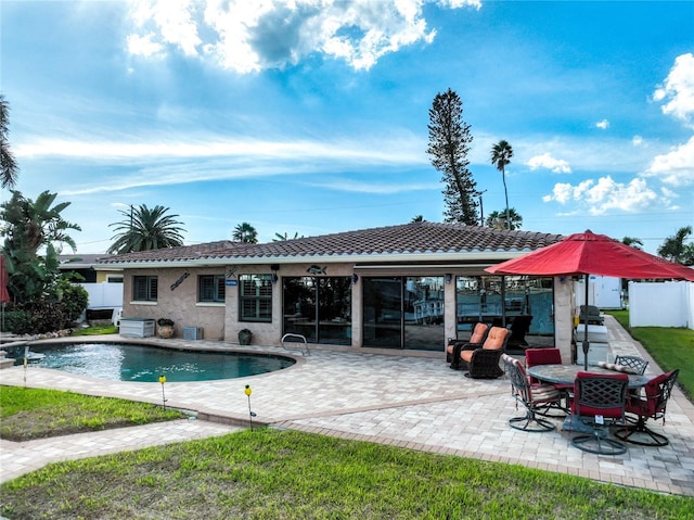 view of pool featuring a patio area