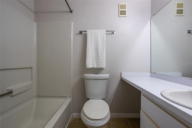 bathroom featuring tile patterned flooring, vanity, and toilet