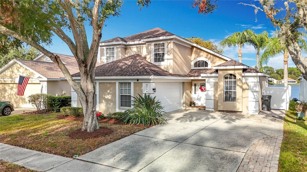 view of front of home with a garage