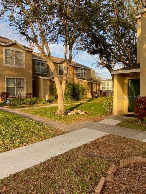 exterior space with a lawn