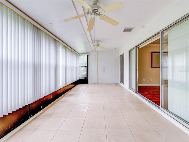 view of unfurnished sunroom