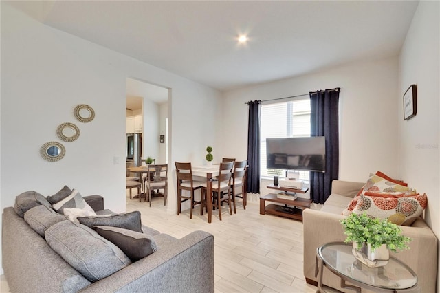 living room featuring light hardwood / wood-style floors