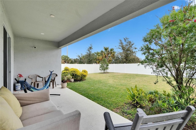 view of yard with a patio