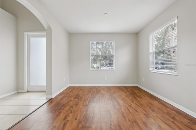 empty room featuring light hardwood / wood-style flooring