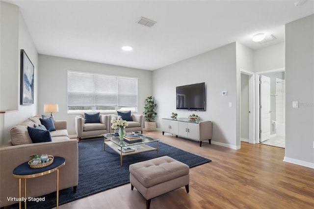 living room featuring hardwood / wood-style floors