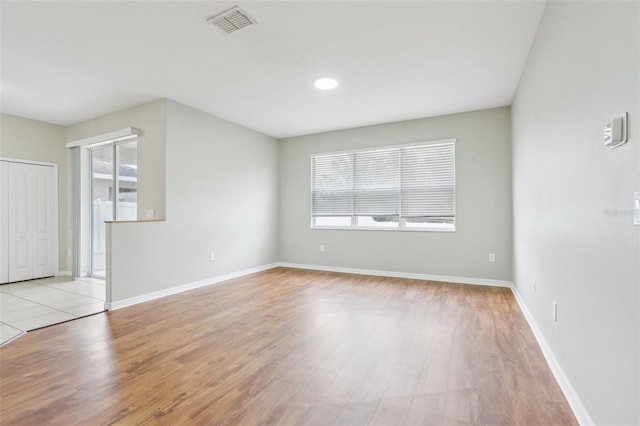 empty room featuring light hardwood / wood-style flooring