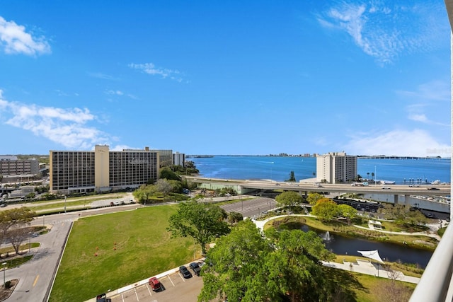 water view with a city view