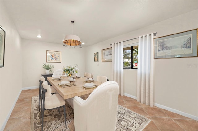 view of tiled dining area