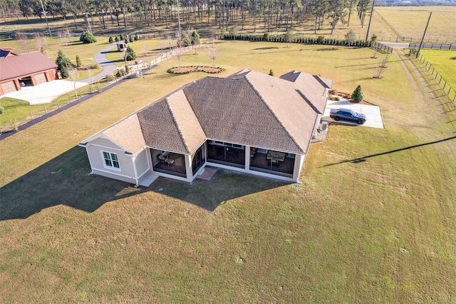 drone / aerial view featuring a rural view