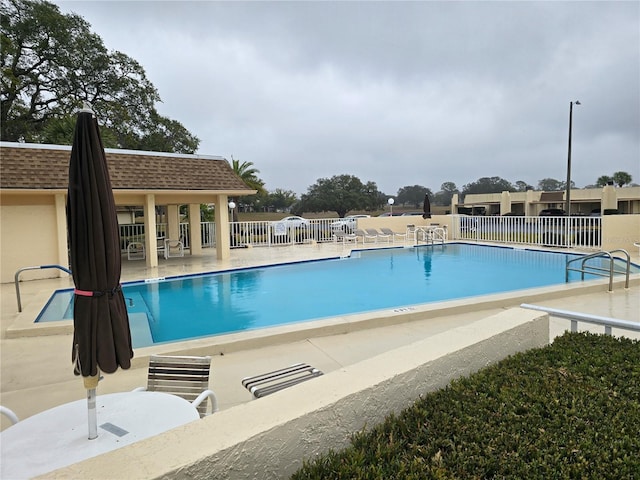 view of pool featuring a patio area