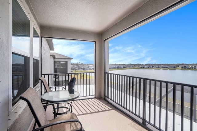 balcony with a water view