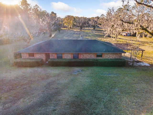 bird's eye view with a rural view