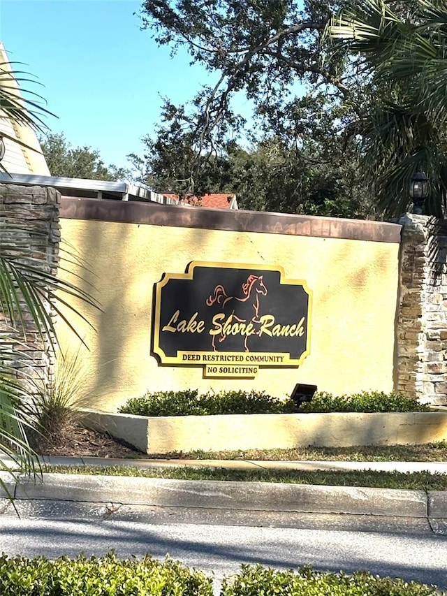 view of community sign