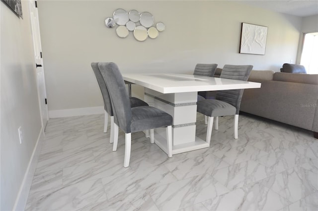 view of unfurnished dining area