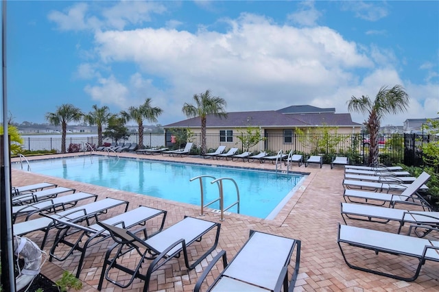 view of pool featuring a patio