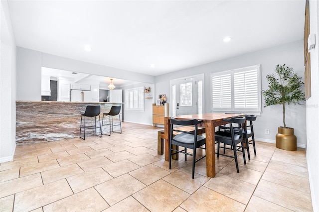 view of tiled dining room