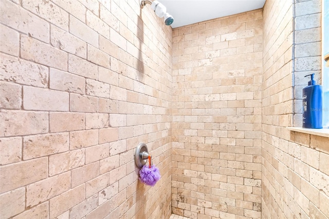 bathroom featuring a shower