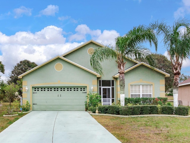 front of property with a garage