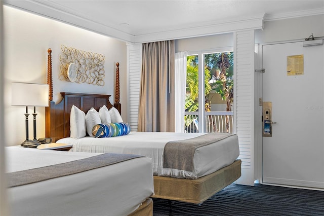 bedroom featuring ornamental molding