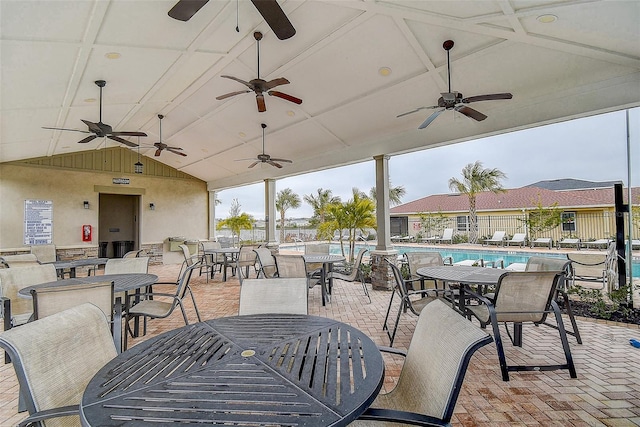 view of patio / terrace featuring a community pool