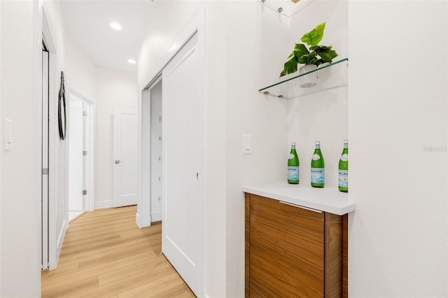 460 87th Ave N, Saint Petersburg, FL 33702 - bar with recessed lighting, baseboards, and light wood-type flooring
