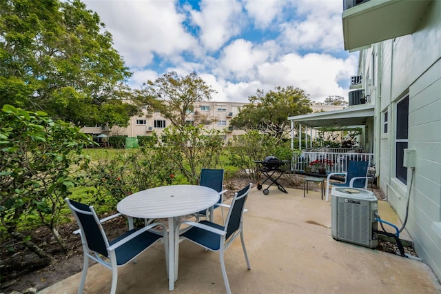 view of patio / terrace featuring central air condition unit